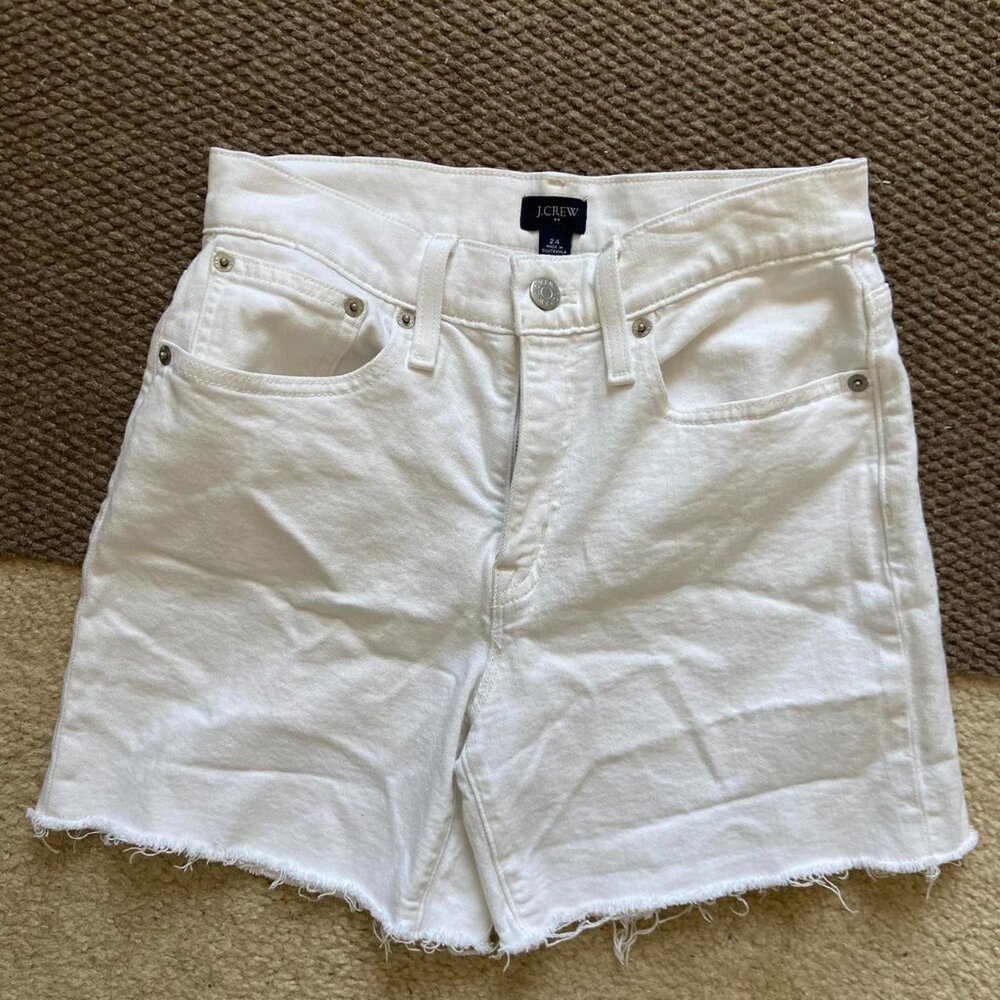 white j crew denim shorts size 24